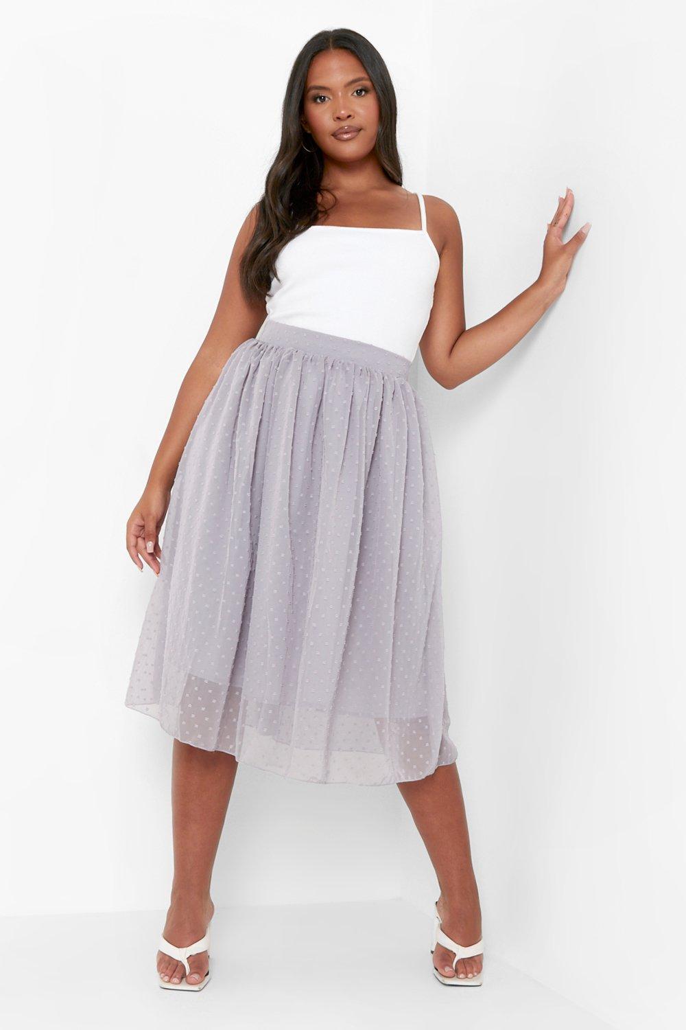 Mesh clearance midi skirt